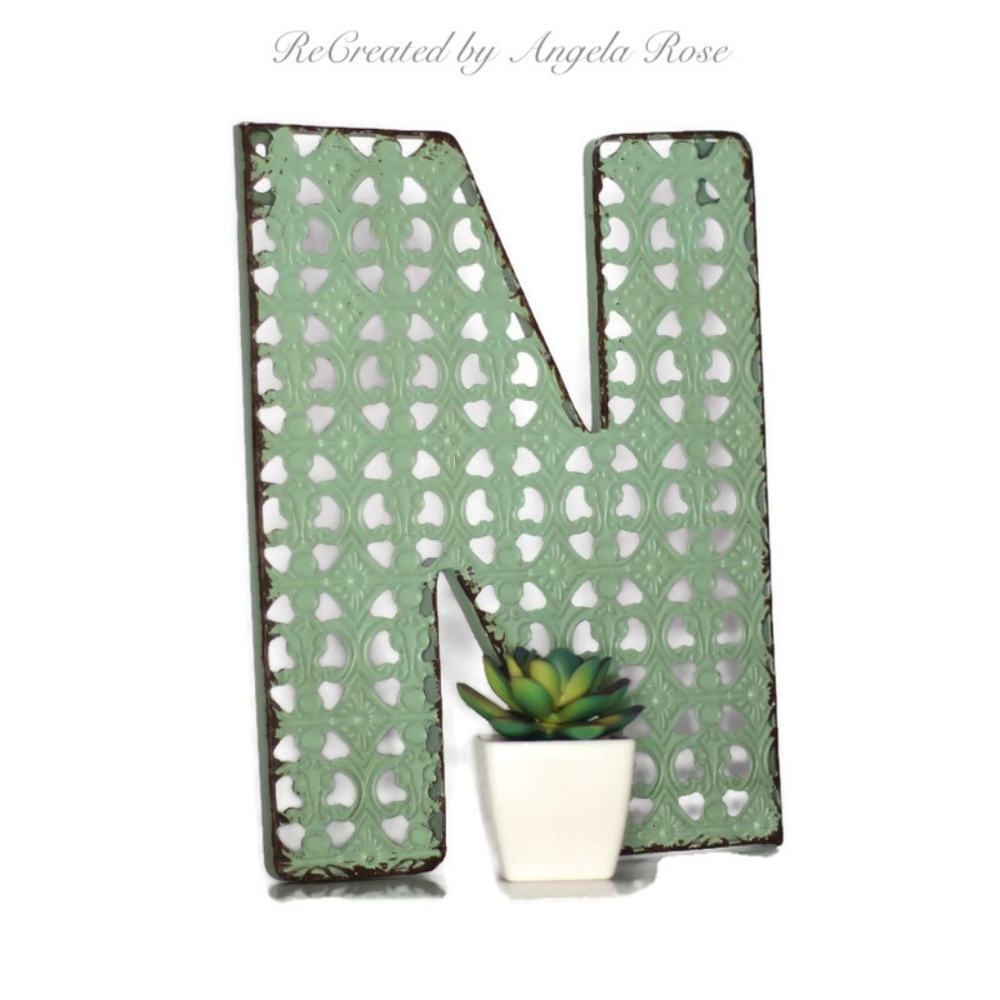 N Monogram Wall Decor Metal